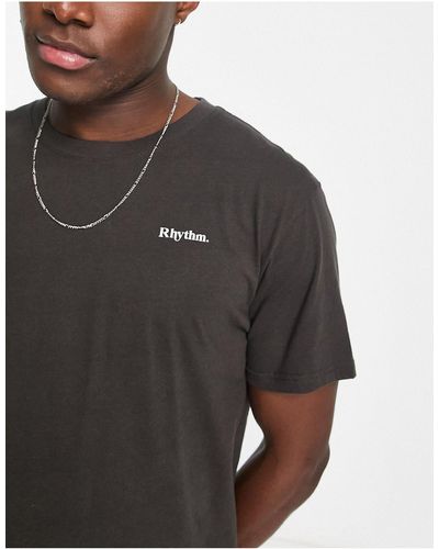 Rhythm Classic Brand - Zomers Strand T-shirt - Zwart