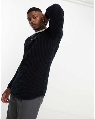 French Connection Large Stitch Raglan Sweater - Black