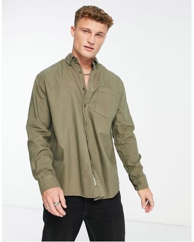 Pull&Bear Overhemd Met Lange Mouwen - Groen