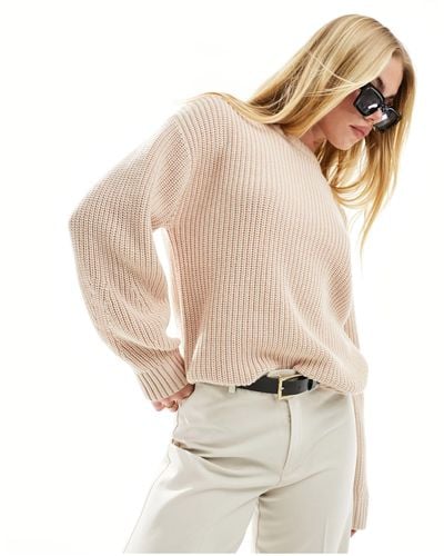 & Other Stories Wool Blend Ribbed Jumper - Natural