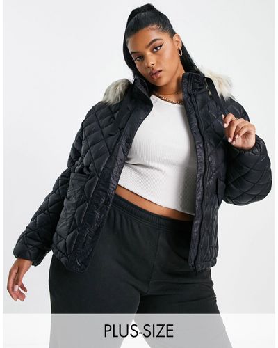 River Island – wattierte jacke - Schwarz