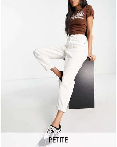 Topshop Unique Original - jean mom à taille haute - cassé - Blanc
