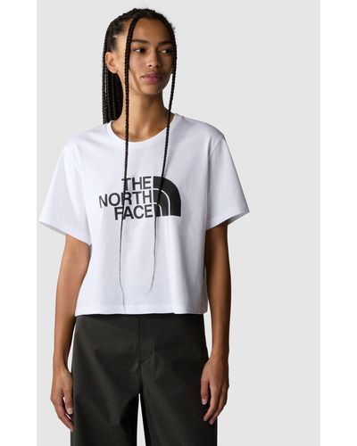The North Face T-shirt crop top décontracté à manches courtes - Blanc