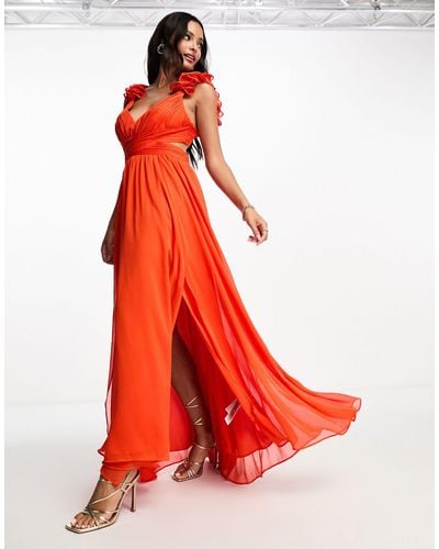 EVER NEW Ruffle Maxi Dress - Red