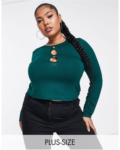Yours Exclusive Keyhole Detail Top - Green