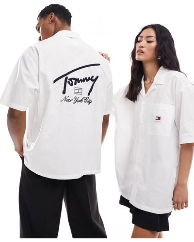 Tommy Hilfiger Unisex Dna Twist Solid Shirt - White