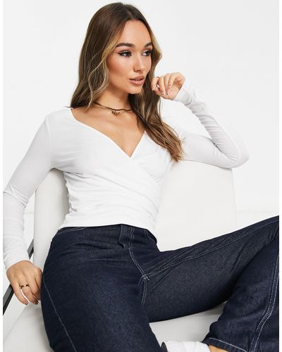 ASOS Top cruzado - Blanco