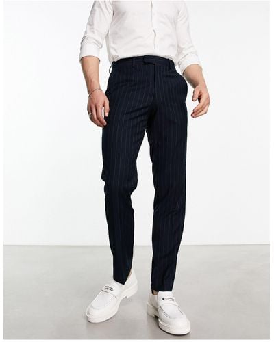 French Connection Pinstripe Smart Trouser - Blue