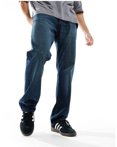 Weekday Space - jeans dritti comodi lavaggio - Blu