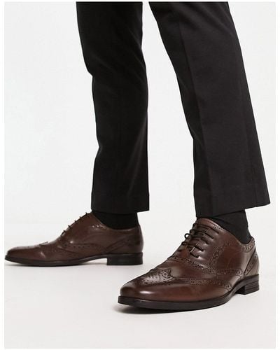 ASOS Chaussures oxford style richelieu en cuir - fauve - Noir