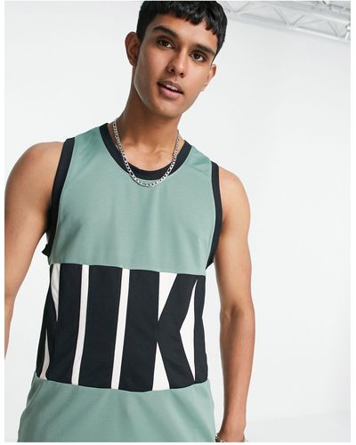 Nike Dri Fit Classic Basketball Sleeveless T-Shirt Blue