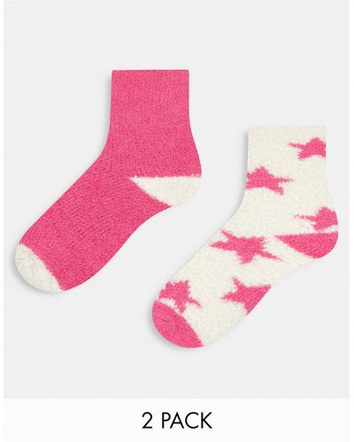 New Look Knusse Sokken Met Sterrenprint - Roze