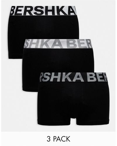 Bershka 3-pack Contrast Waistband Boxers - Black