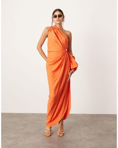 ASOS Ultimate Drape Maxi Dress - Orange