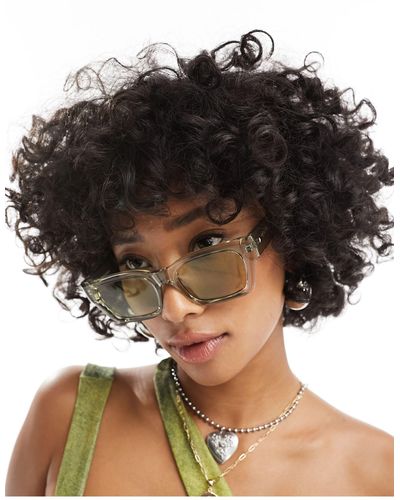 Le Specs Shmood - occhiali da sole squadrati verdi - Nero