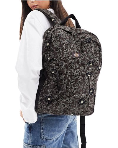 Dickies Ellis Canvas Backpack With All Over Floral Print - Black