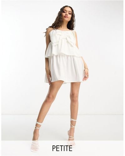 Pieces Exclusive Bride To Be Bow Cami Mini Dress - White