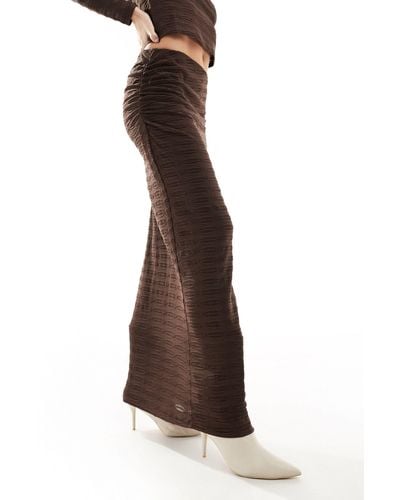 Vero Moda Textured Maxi Skirt - Brown