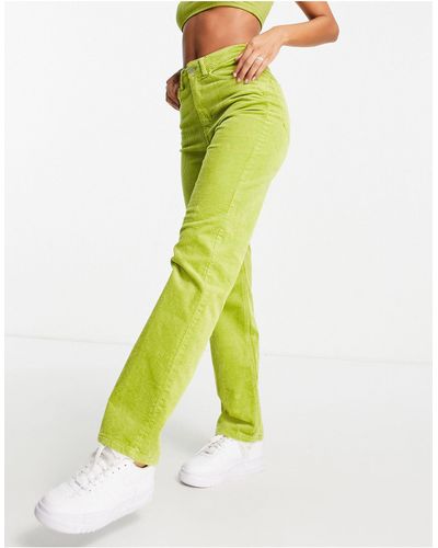 Weekday Rowe - pantalon en velours côtelé - - mgreen - Vert