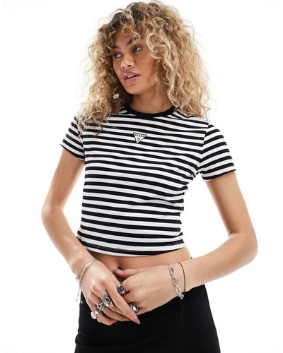 Guess Striped Baby Tee - Grey