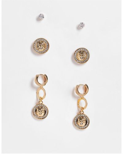 ALDO Wohaldan Pack Of 3 Statement Tiger Earrings - Metallic