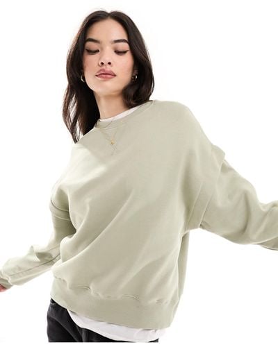 Bershka Oversized Sweatshirt - Natural