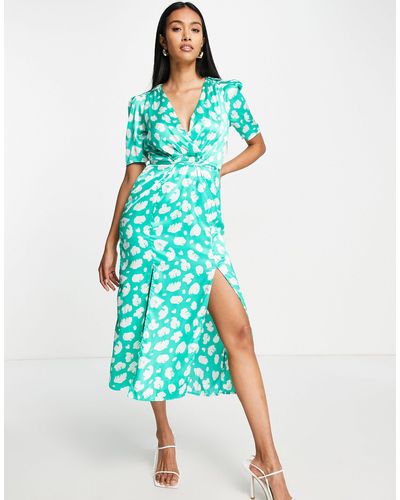 French Connection Tie Back Midi Dress - Blue