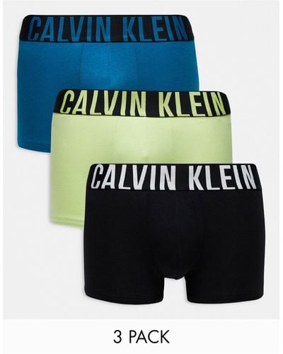 Calvin Klein – intense power – unterhosen im 3er-pack aus elastischer baumwolle - Blau