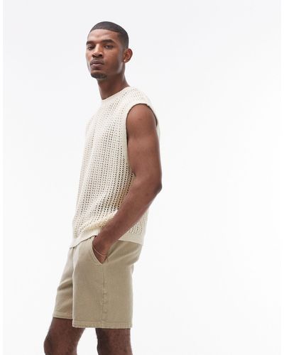TOPMAN Knitted Tank - Natural