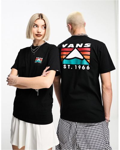 Vans Camiseta negra unisex con estampado en la espalda mountain exclusiva en asos - Negro