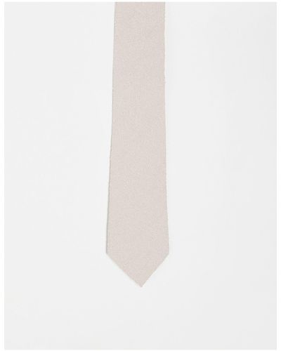 ASOS Cravate texturée - taupe - Blanc