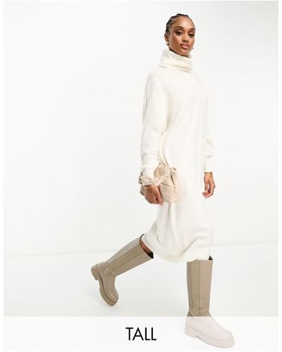 Vero Moda Roll Neck Knitted Maxi Dress - White