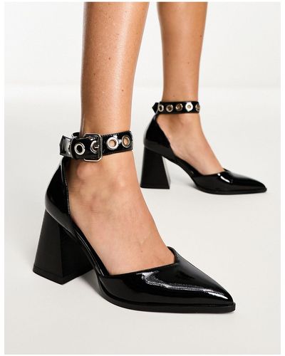 Raid Zapatos negros con tacón y detalles metálicos zylee