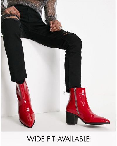 asos red boots
