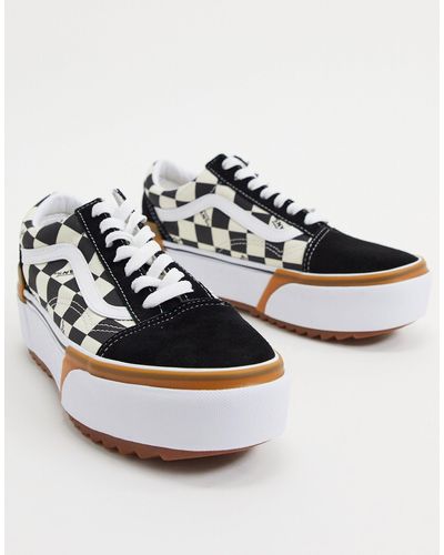 Vans Old Skool Checkerboard Shoes for Women - Up to 63% off | Lyst