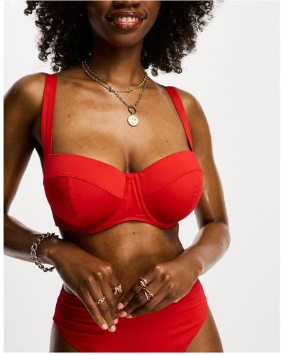 ASOS Fuller Bust Exclusive Mix And Match Underwi Bikini Top - Red