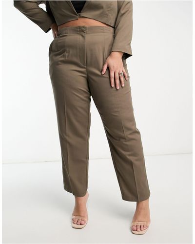 Noisy May Tailored Trousers Co-ord - Brown