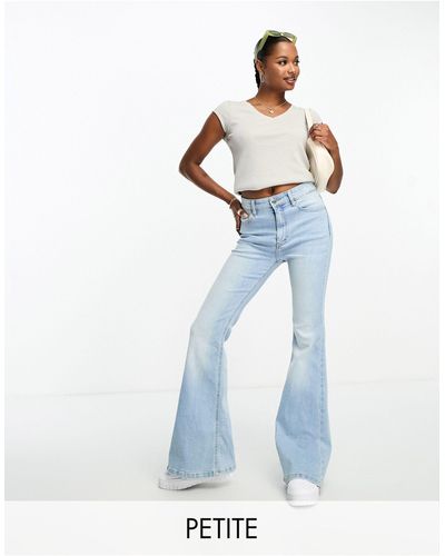 Pull&Bear Petite - Flared Jeans Met Hoge Taille - Blauw