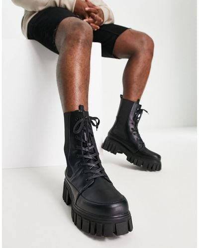 Public Desire Desda Lace Up Boots - Black