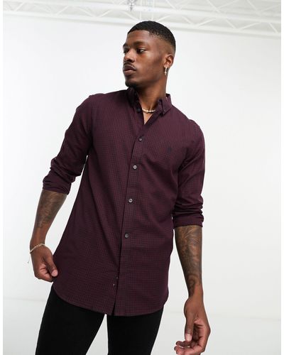 French Connection Long Sleeve Gingham Shirt - Purple