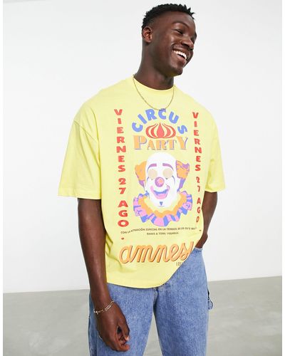 ASOS Oversized T-shirt With Ibiza Amnesia Print - Yellow