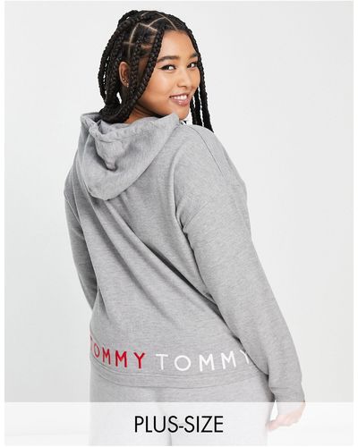 Tommy Hilfiger Curve Embroidered Lounge Hoodie - Grey