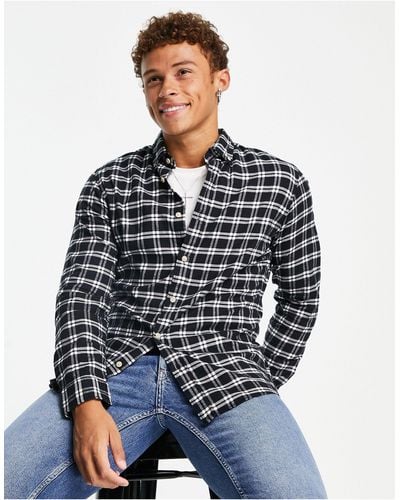 SELECTED Check Flannel Shirt - Black
