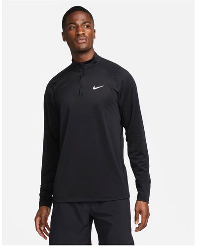 Nike Dri-fit Ready Quarter Zip Long Sleeve - Blue