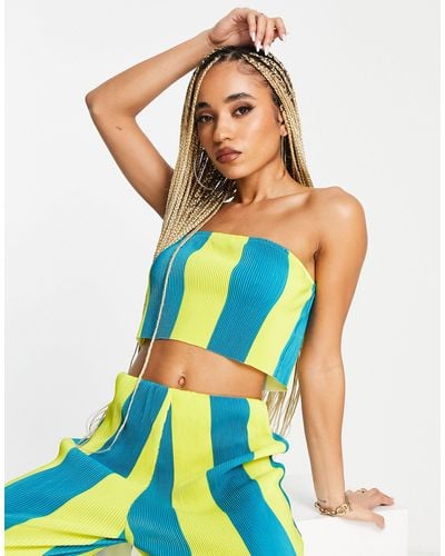 Something New Tube Crop Top Co-ord - Blue