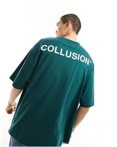 Collusion Logo Printed T-shirt - Green