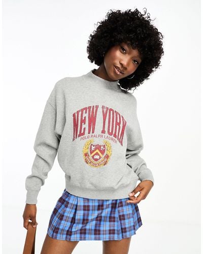 Polo Ralph Lauren Oversized Sweatshirt Met New York-print En Logo - Wit