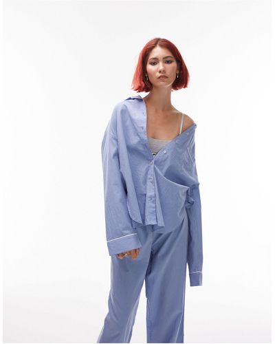 TOPSHOP – pyjama aus baumwolle - Blau