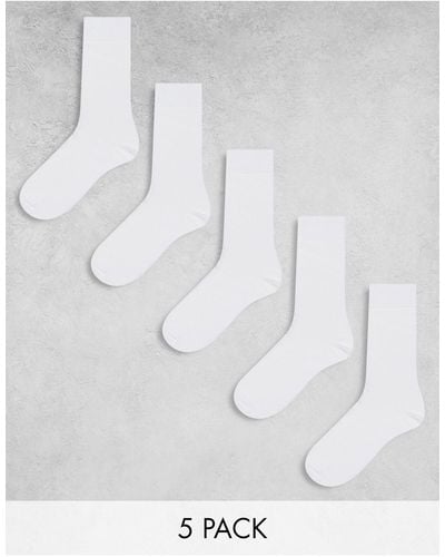 ASOS 5-pack Ankle Socks - White