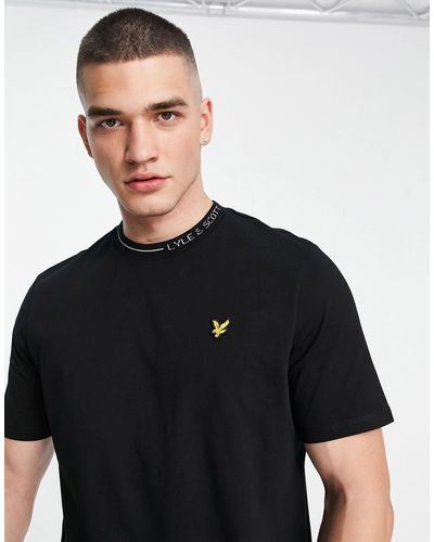 Lyle & Scott Branded Neck Ringer T-shirt - Black
